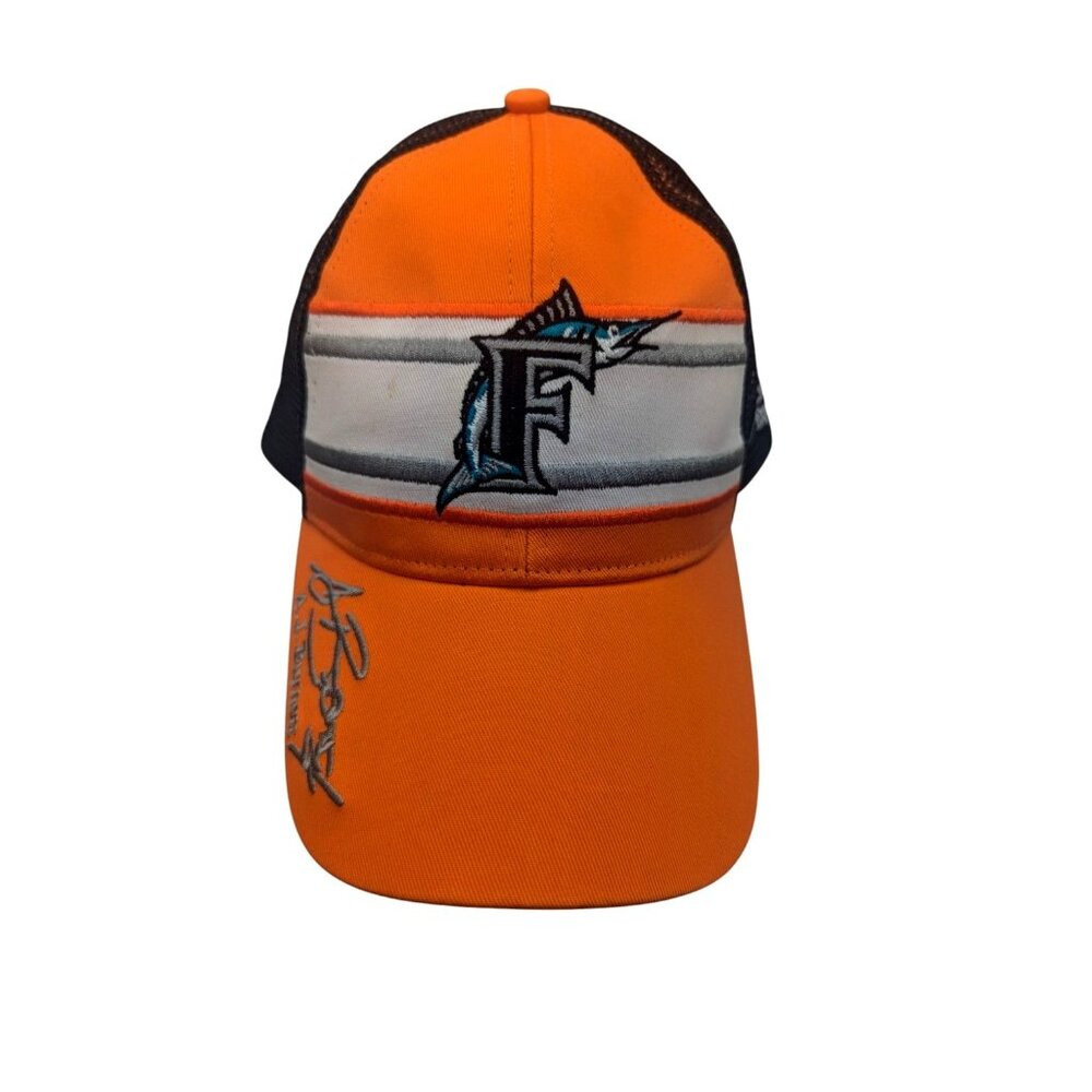 A.J. Burnett Florida Marlins Snapback Trucker Hat Cap MLB SGA Mesh Back Vintage - Picture 2 of 8